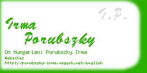 irma porubszky business card